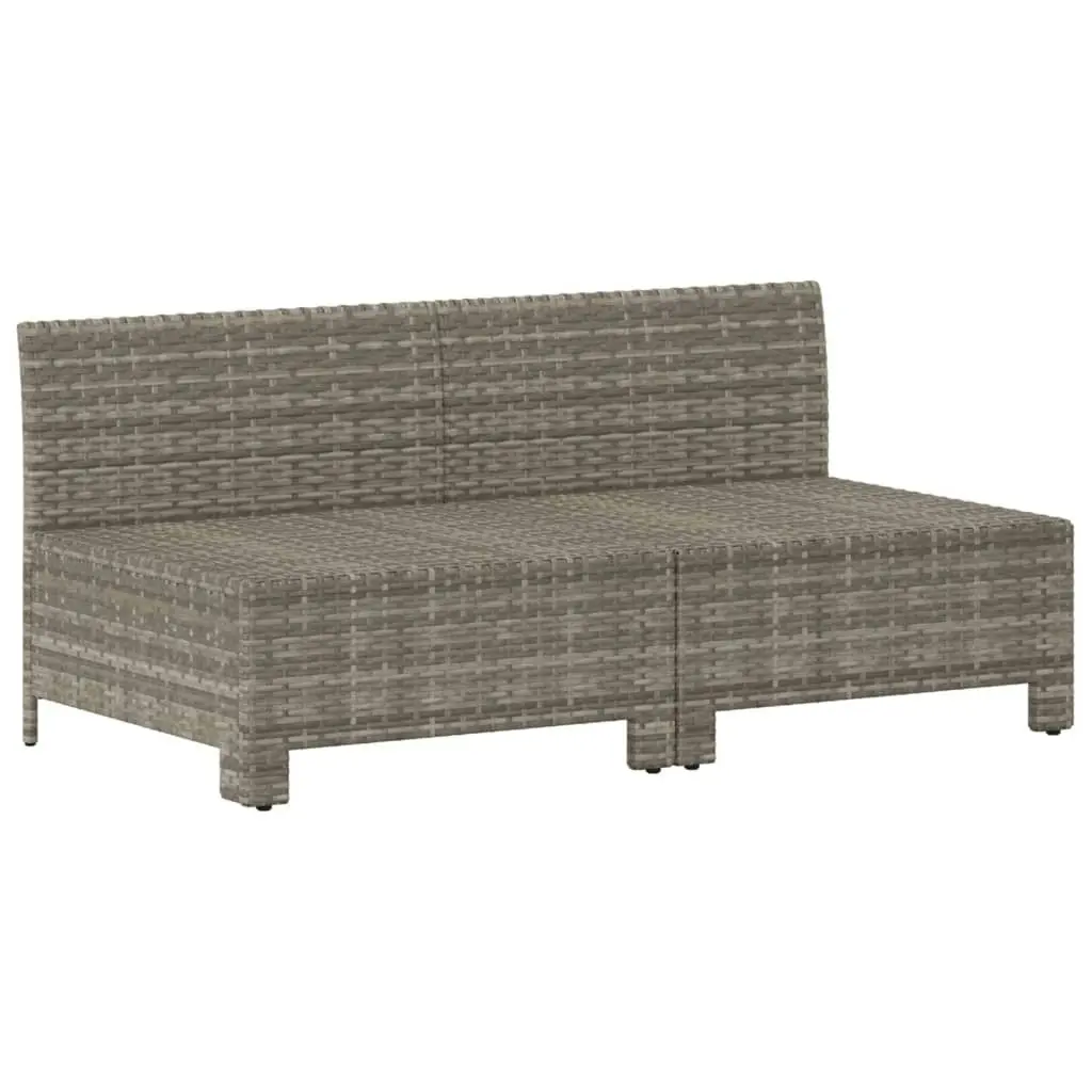 2-Seater Garden Sofa with Cushions Grey Poly Rattan 362691