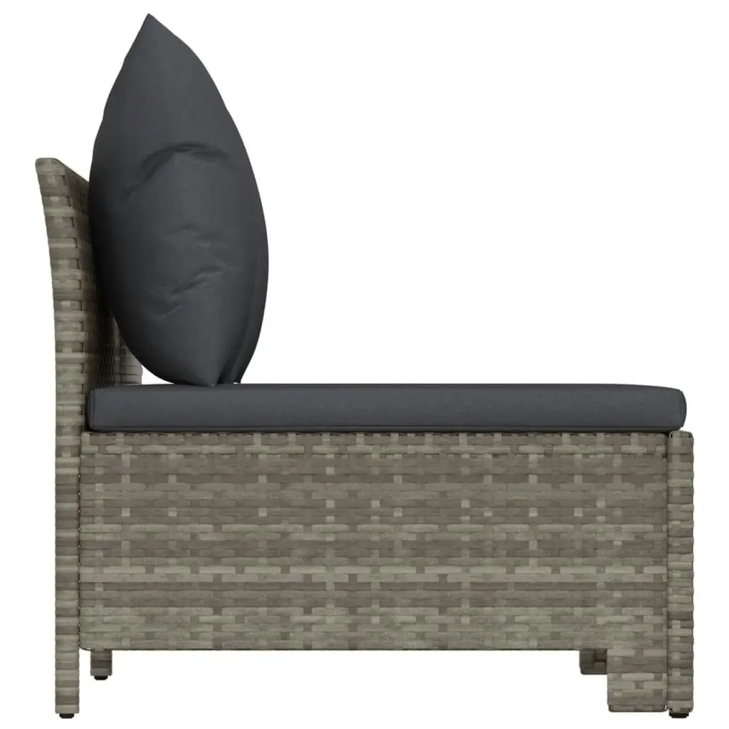 2-Seater Garden Sofa with Cushions Grey Poly Rattan 362691