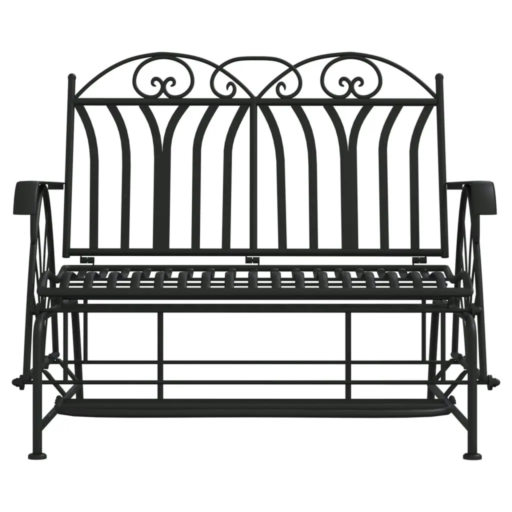 2-Seater Glider Bench 114 cm Black Steel 318833