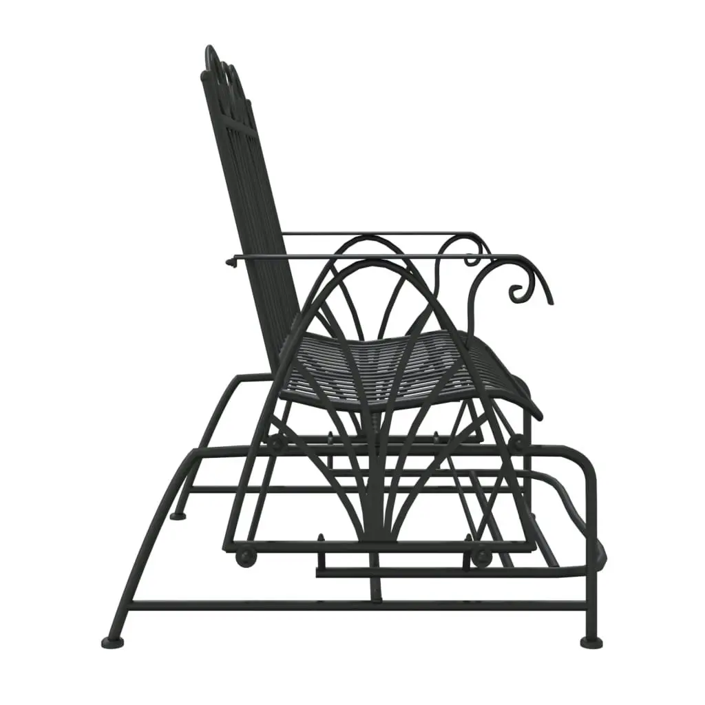 2-Seater Glider Bench 114 cm Black Steel 318833