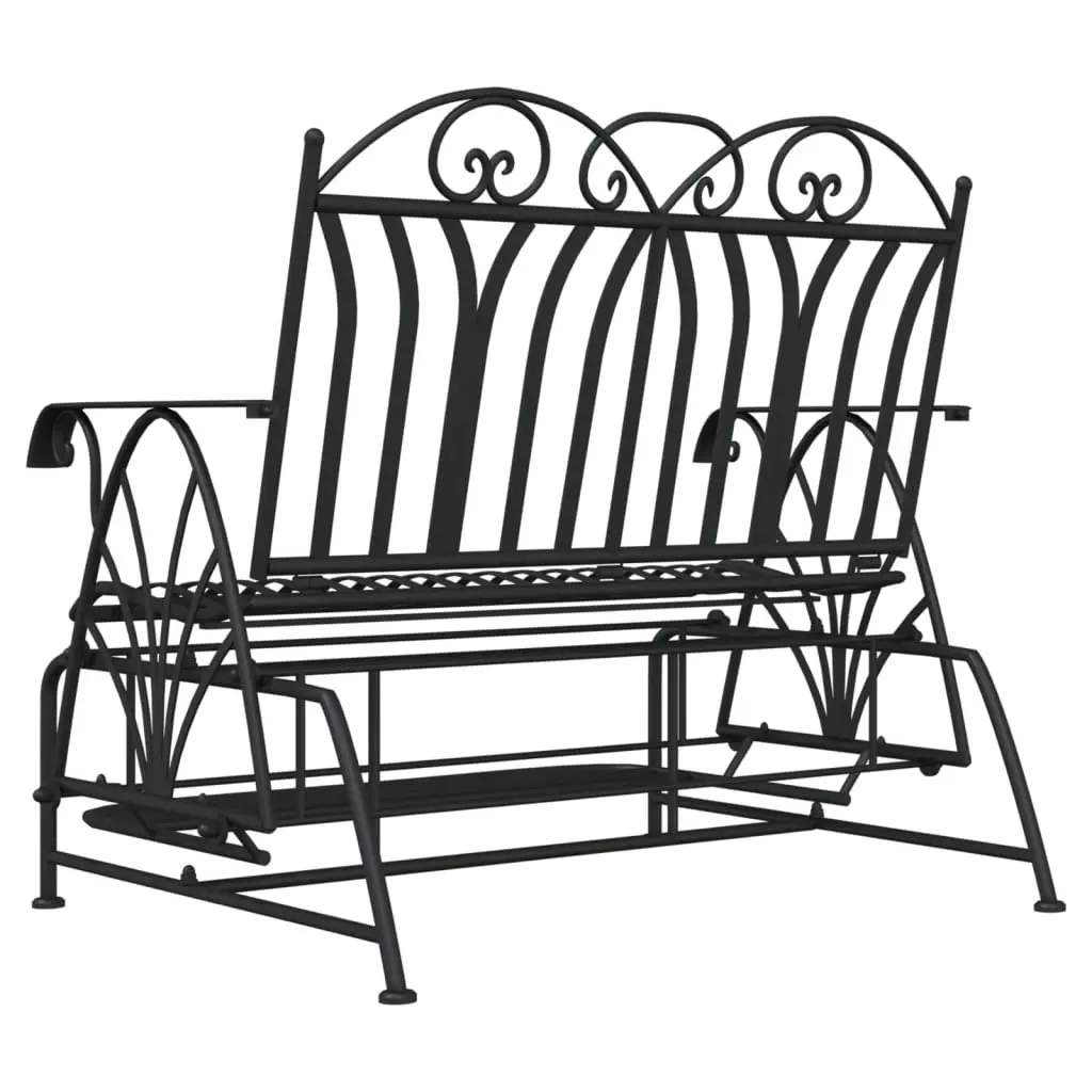 2-Seater Glider Bench 114 cm Black Steel 318833