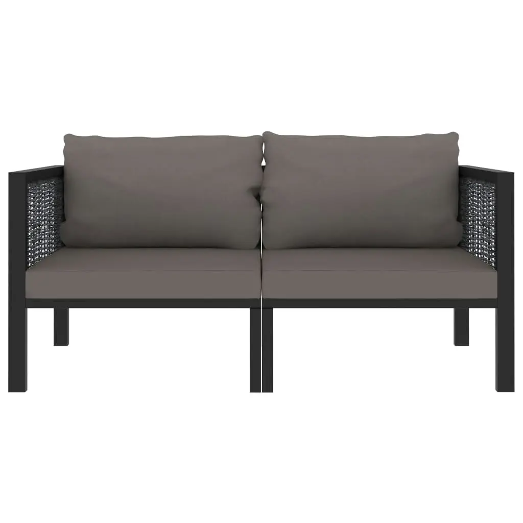 2-Seater Sofa with Cushions Anthracite Poly Rattan 49399