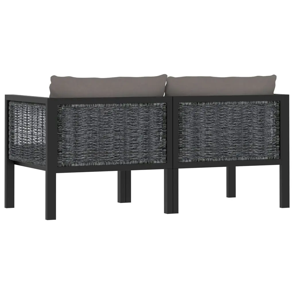 2-Seater Sofa with Cushions Anthracite Poly Rattan 49399