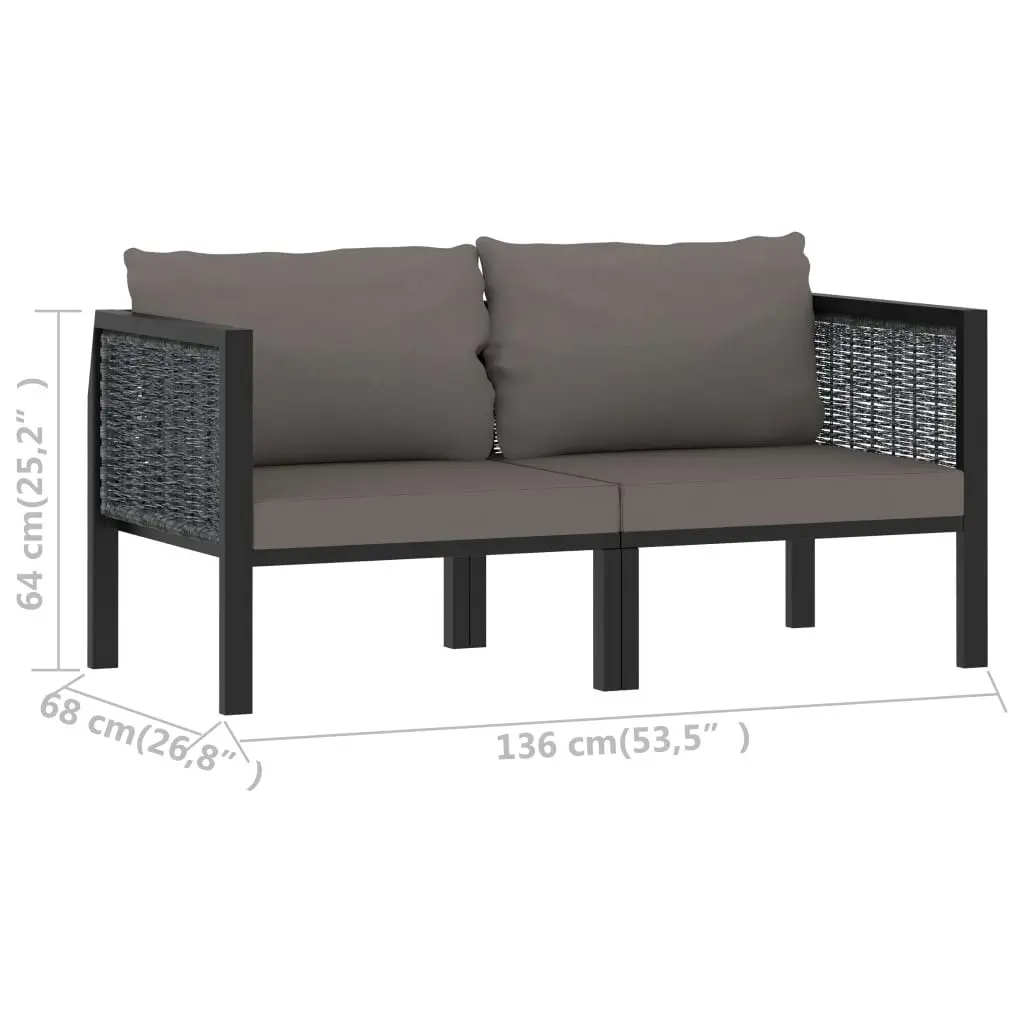 2-Seater Sofa with Cushions Anthracite Poly Rattan 49399