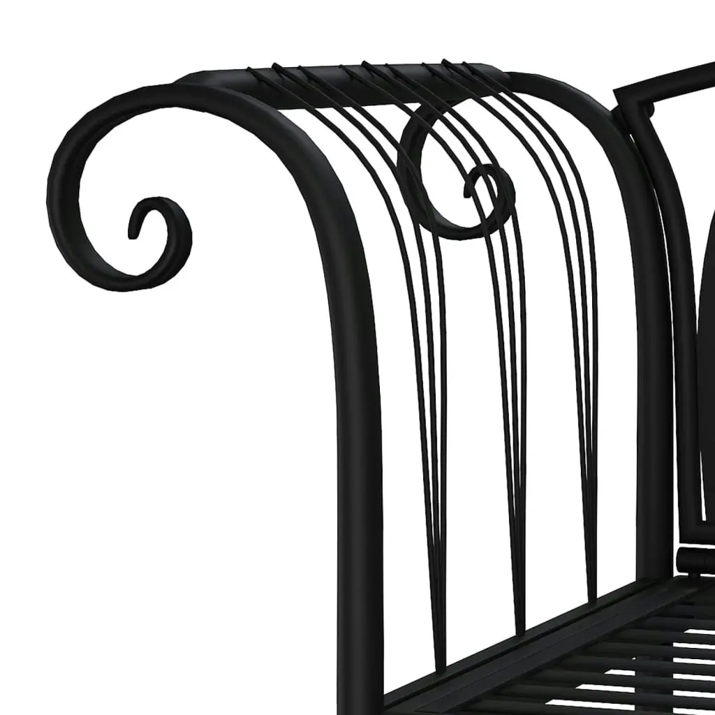 2-Seater Garden Bench 128 cm Black Steel 318828