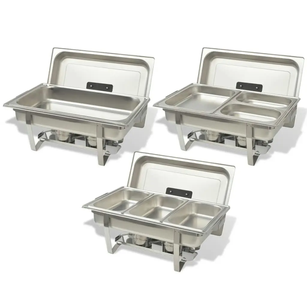 3 Piece Chafing Dish Set Stainless Steel 50529