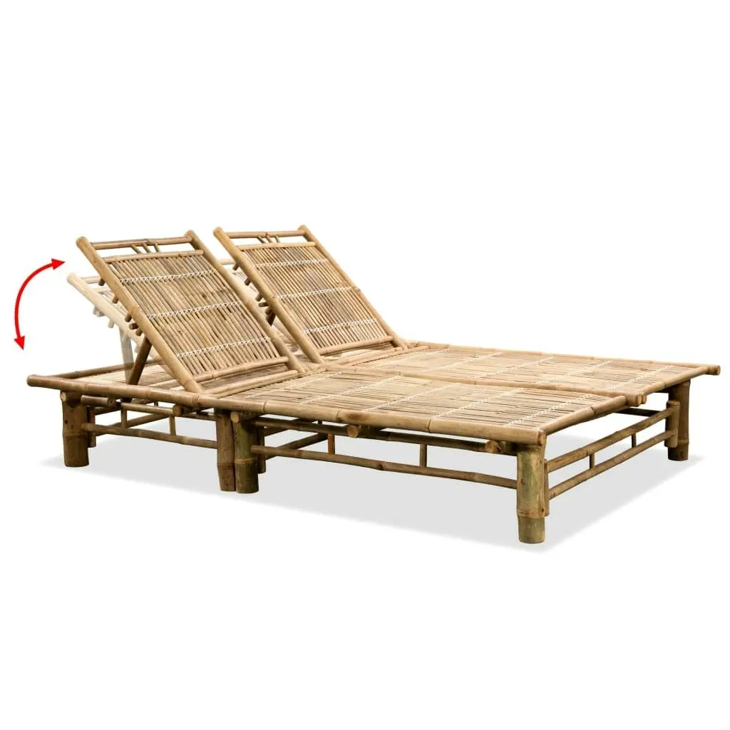 2-Person Sun Lounger Bamboo 43715