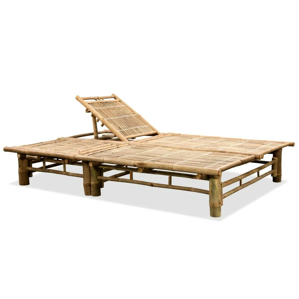 2-Person Sun Lounger Bamboo 43715