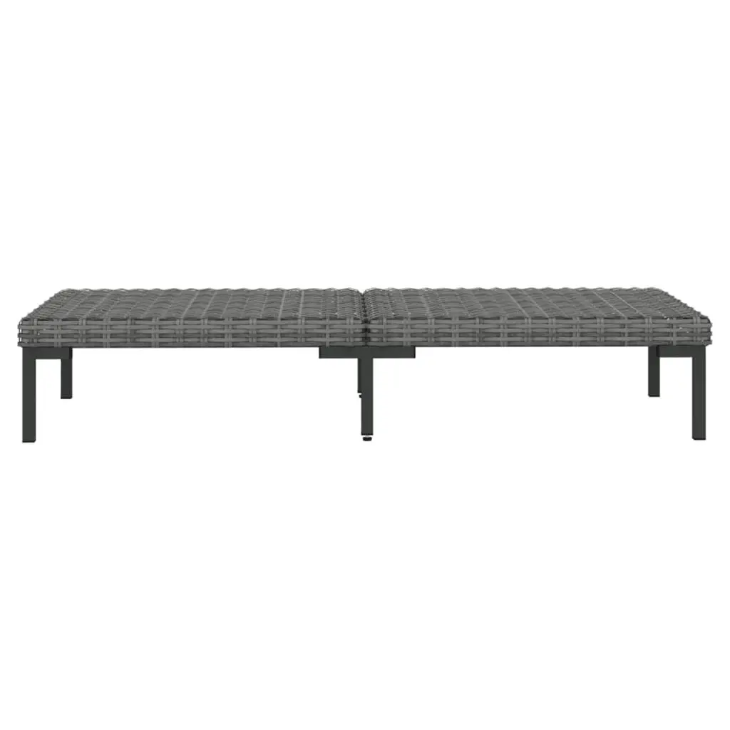 3 Piece Garden Lounge Set Dark Grey Half Round Poly Rattan 318606