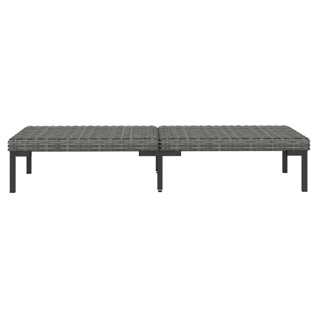 3 Piece Garden Lounge Set Dark Grey Half Round Poly Rattan 318605