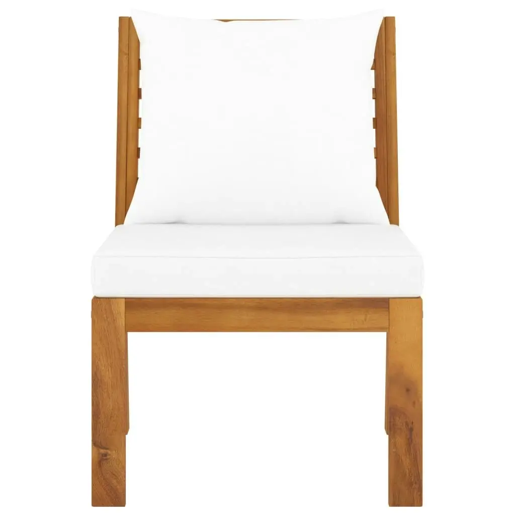 3 Piece Garden Lounge Set with Cream Cushion Solid Acacia Wood 311834