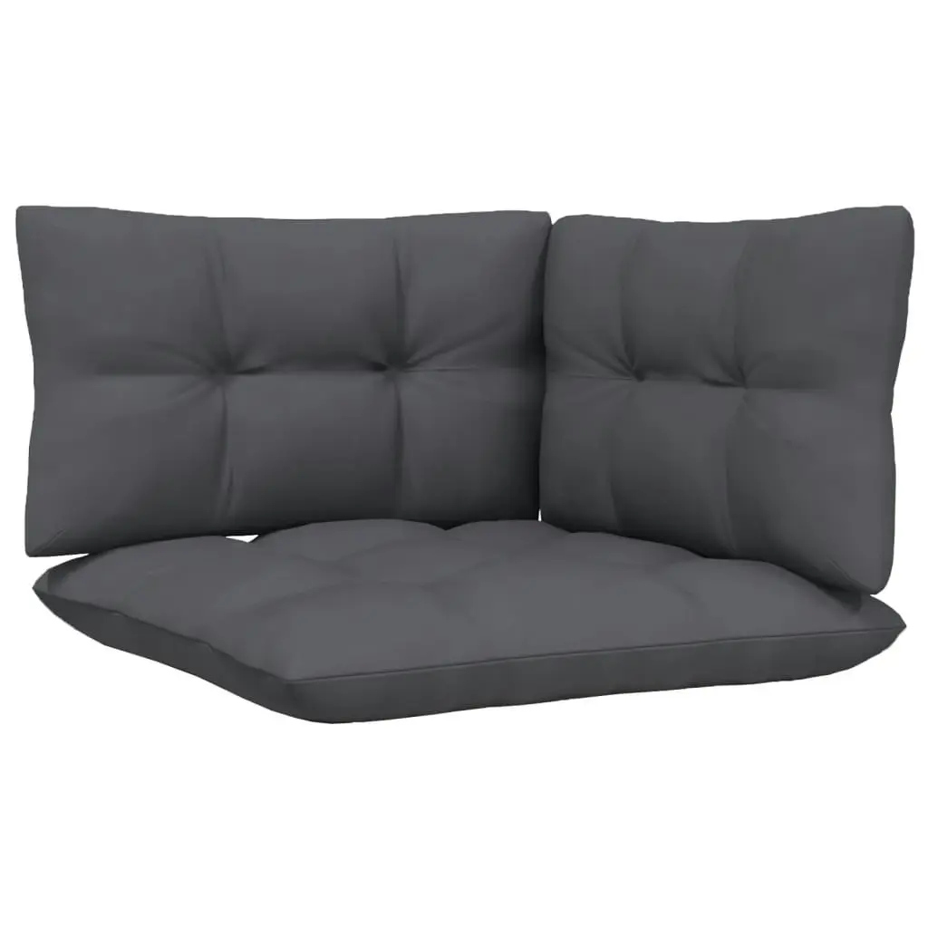 3 Piece Garden Lounge Set with Cushions Black Solid Pinewood 806674