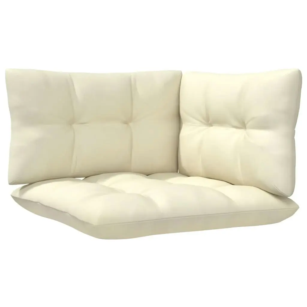 3 Piece Garden Lounge Set with Cream Cushions Solid Pinewood 806667