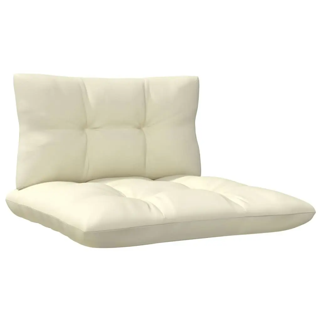 3 Piece Garden Lounge Set with Cream Cushions Solid Pinewood 806667