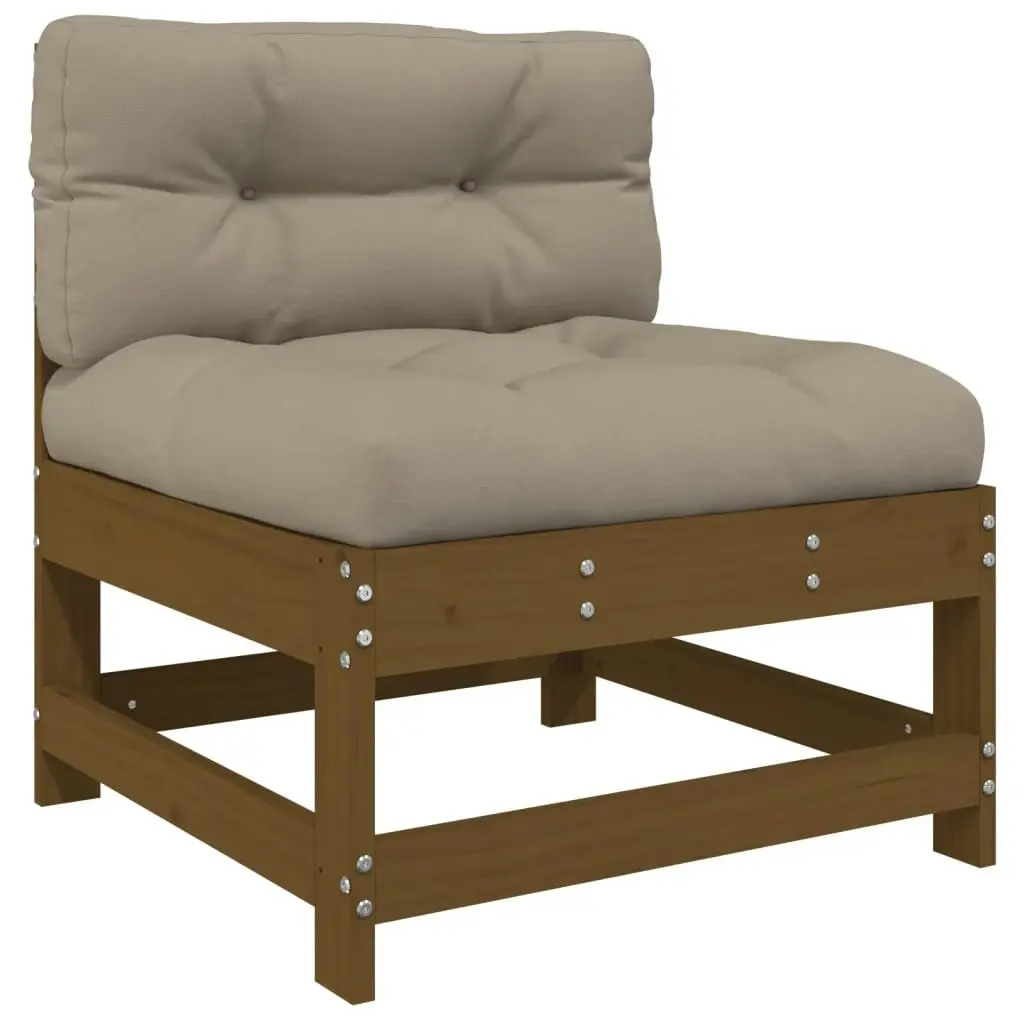 3 Piece Garden Lounge Set with Cushions Honey Brown Solid Wood 825600