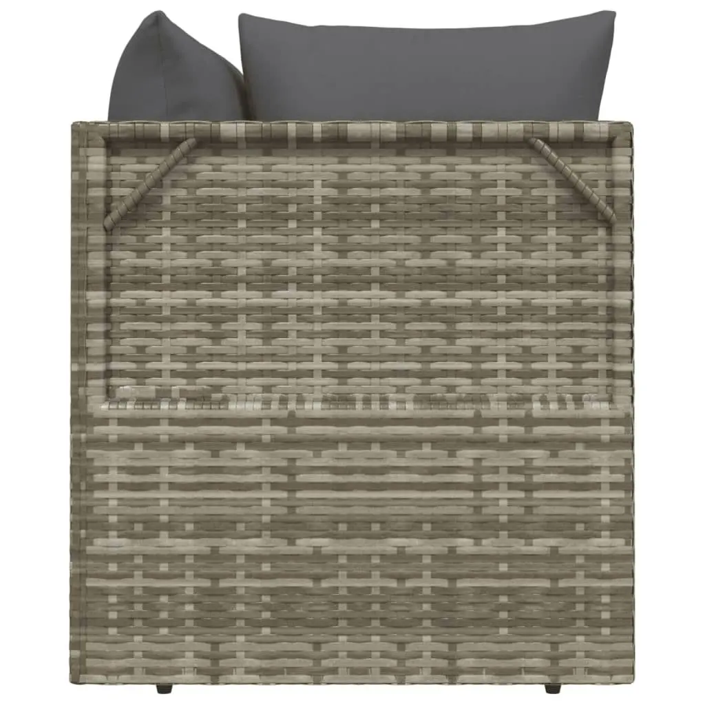 3 Piece Garden Lounge Set with Cushions Grey Poly Rattan 318679