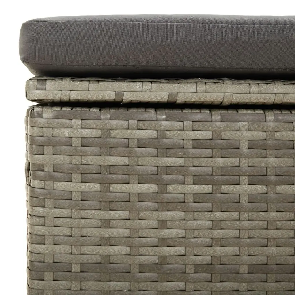 3 Piece Garden Lounge Set with Cushions Grey Poly Rattan 318674