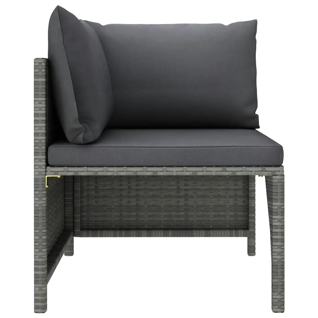 3 Piece Garden Lounge Set with Cushions Poly Rattan Grey 313505