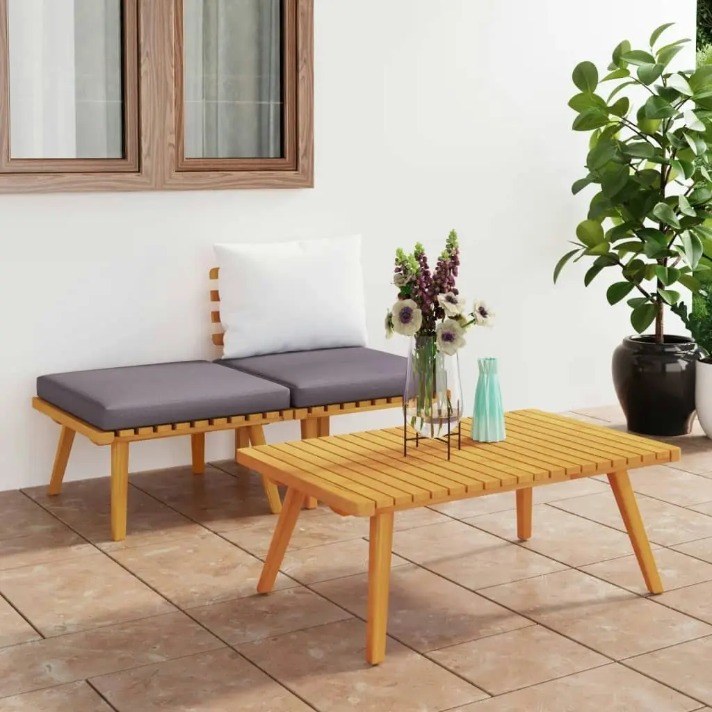 3 Piece Garden Lounge Set with Cushions Solid Acacia Wood 316265