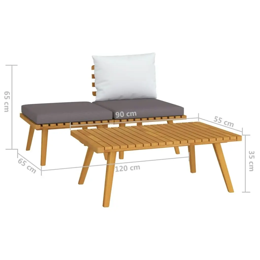 3 Piece Garden Lounge Set with Cushions Solid Acacia Wood 316265