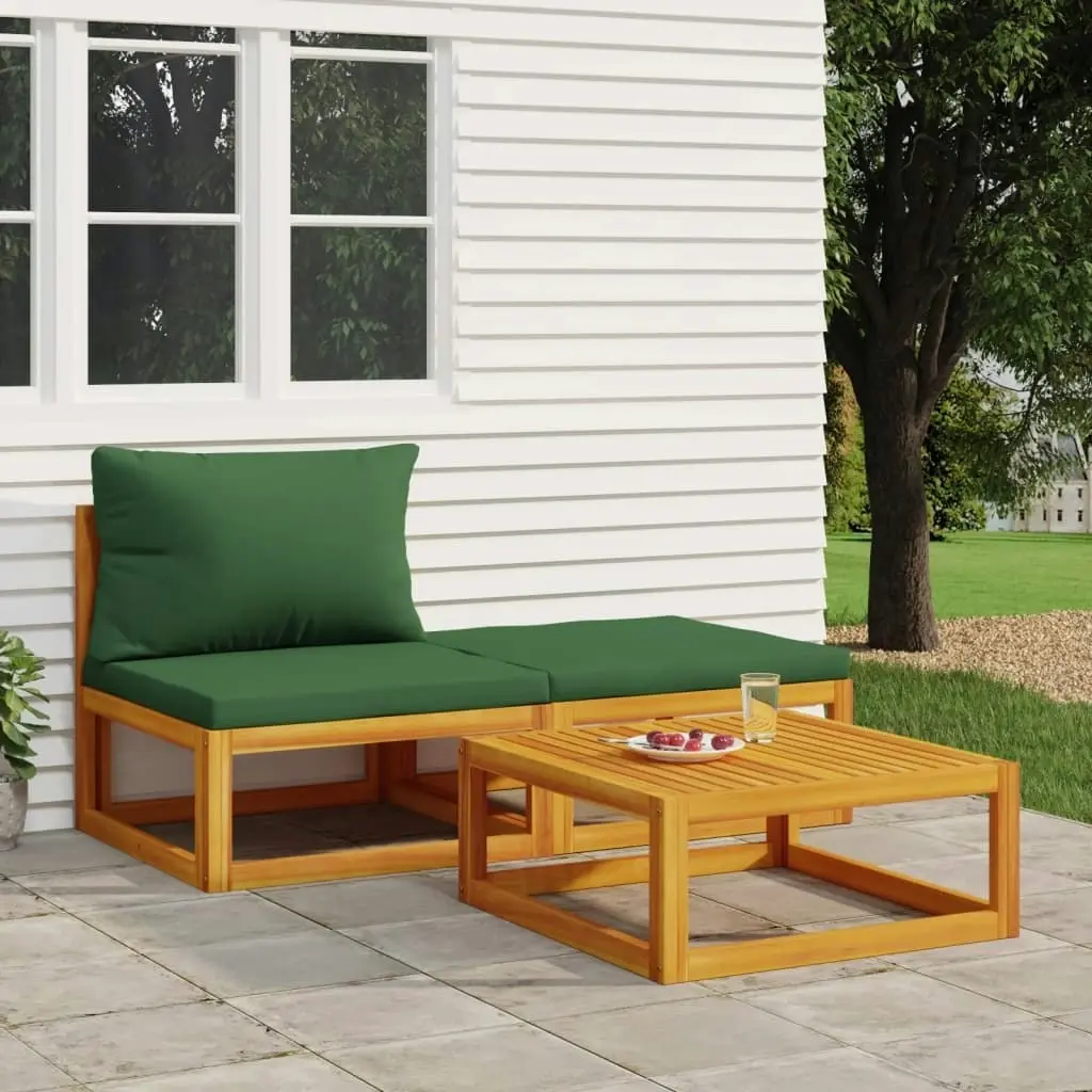 3 Piece Garden Lounge Set with Cushions Solid Wood Acacia 360017