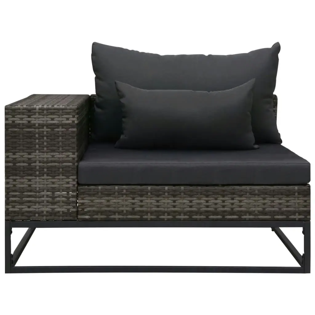 3 Piece Garden Sofa Set with Cushions Poly Rattan Grey 49529