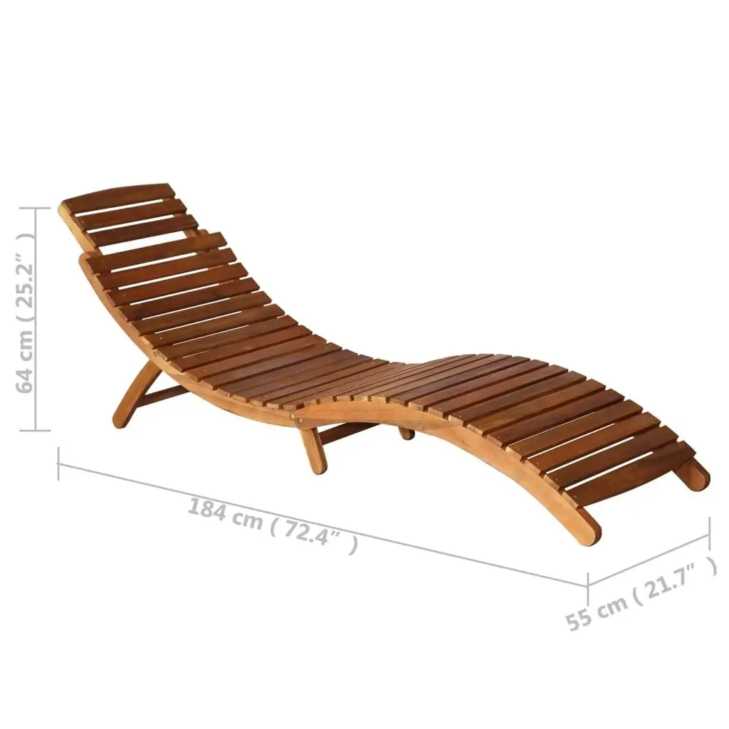 3 Piece Sunlounger with Tea Table Solid Wood Acacia 279160