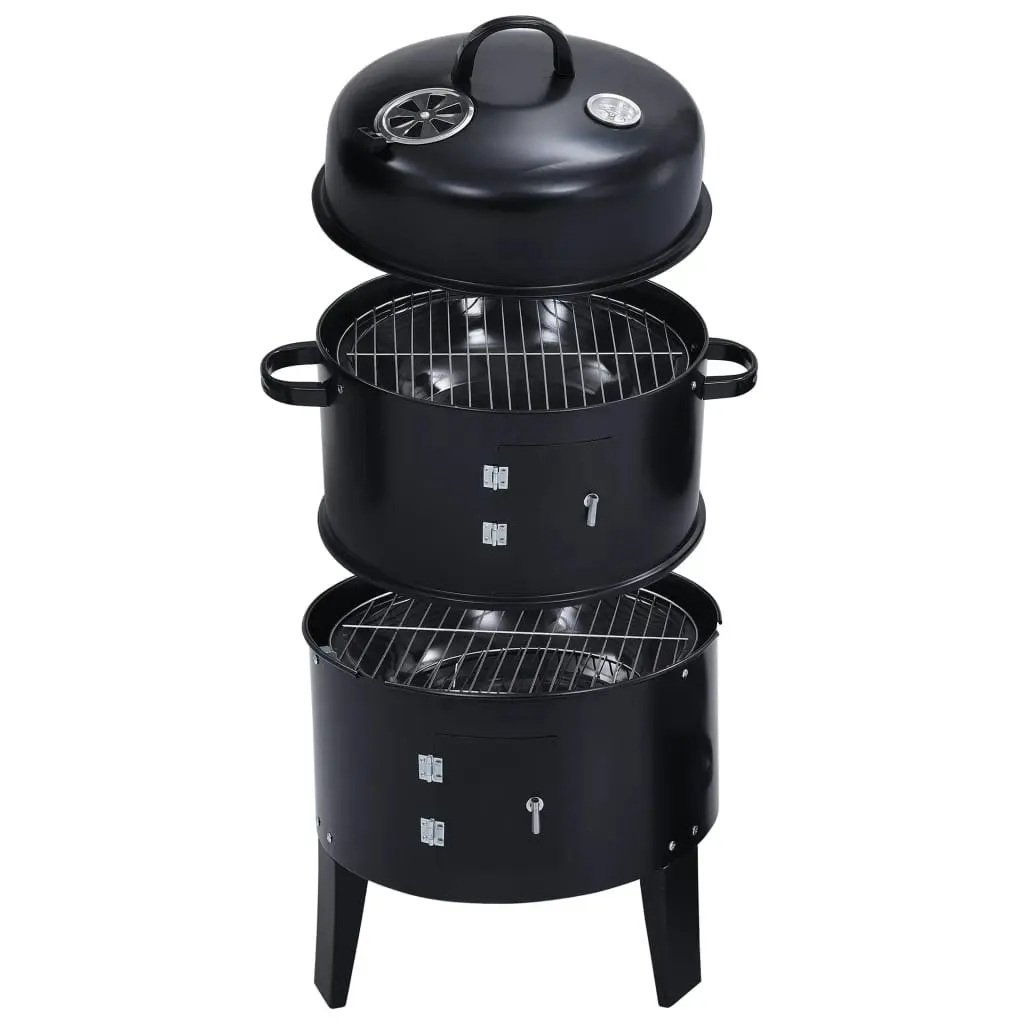 3-in-1 Charcoal Smoker BBQ Grill 40x80 cm 46613