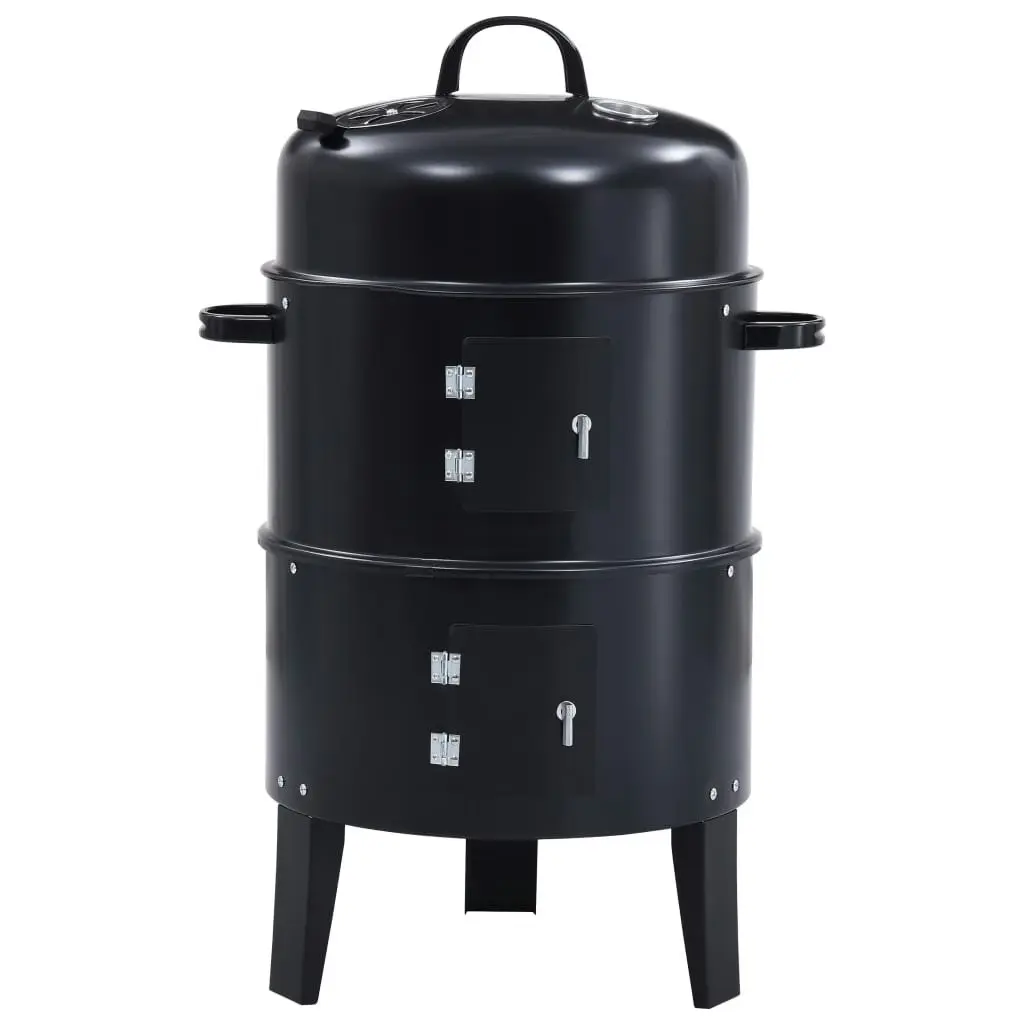 3-in-1 Charcoal Smoker BBQ Grill 40x80 cm 46613