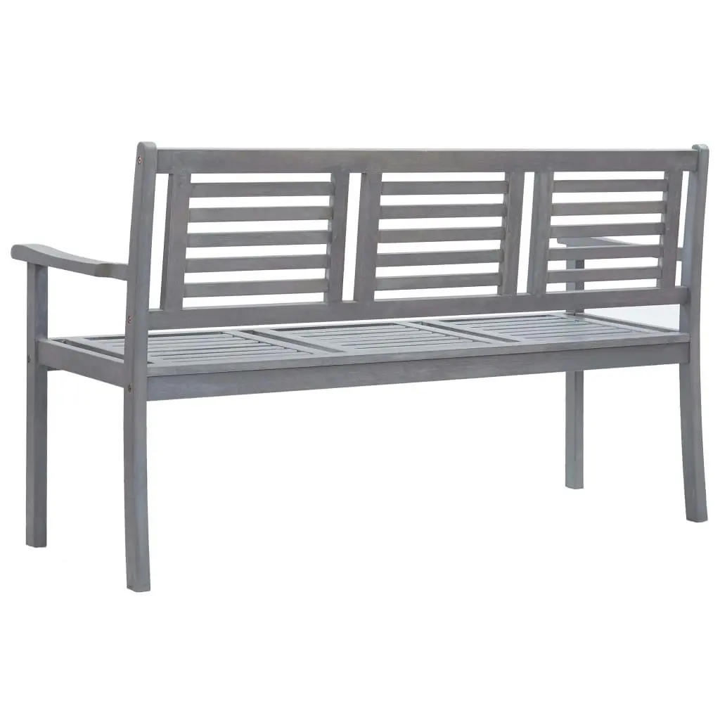 3-Seater Garden Bench with Cushion 150 cm Grey Eucalyptus Wood 3061056