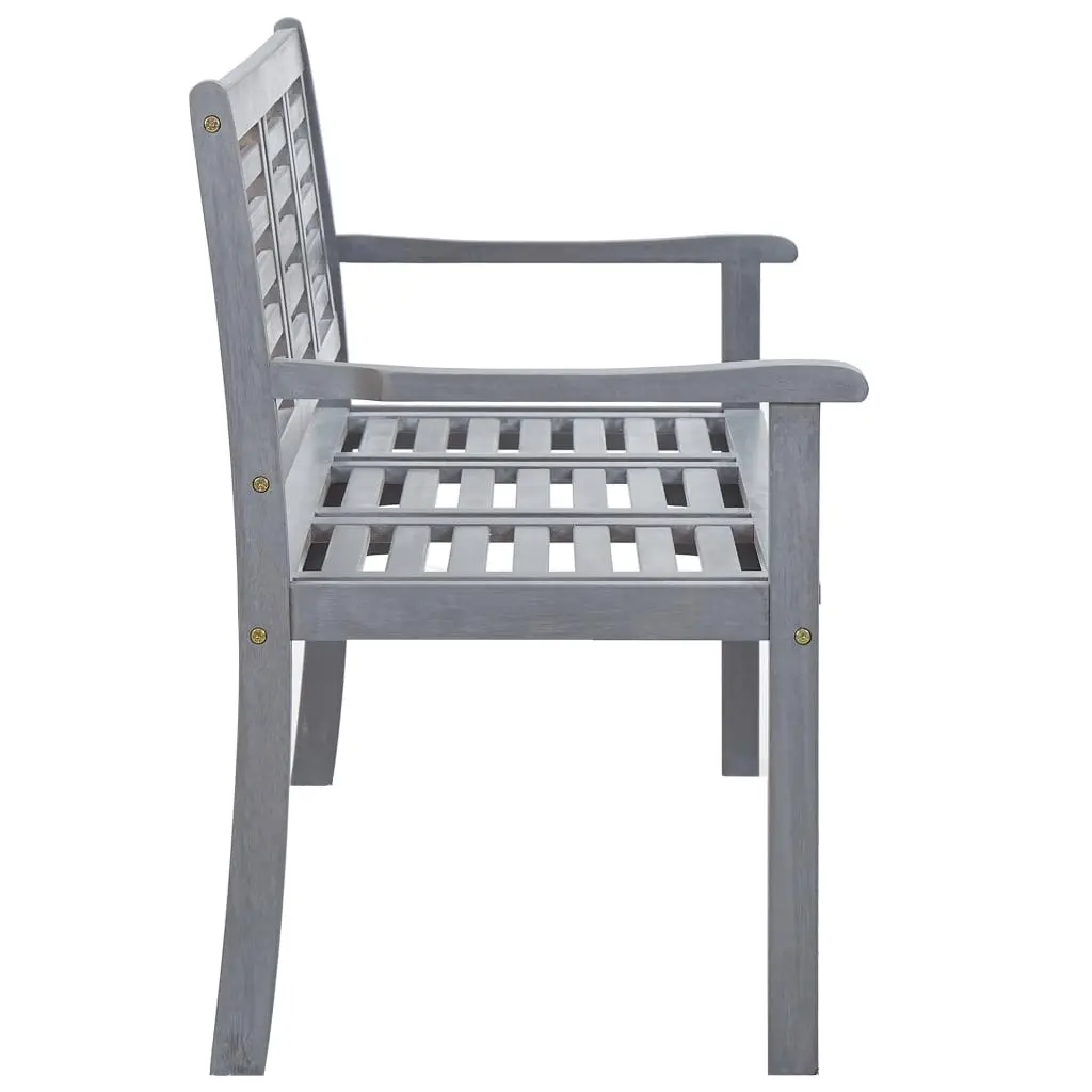 3-Seater Garden Bench 150 cm Grey Solid Eucalyptus Wood 47295