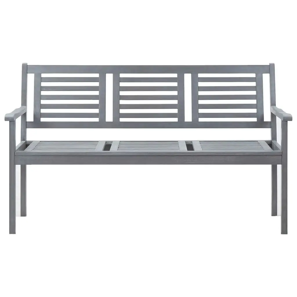 3-Seater Garden Bench 150 cm Grey Solid Eucalyptus Wood 47295