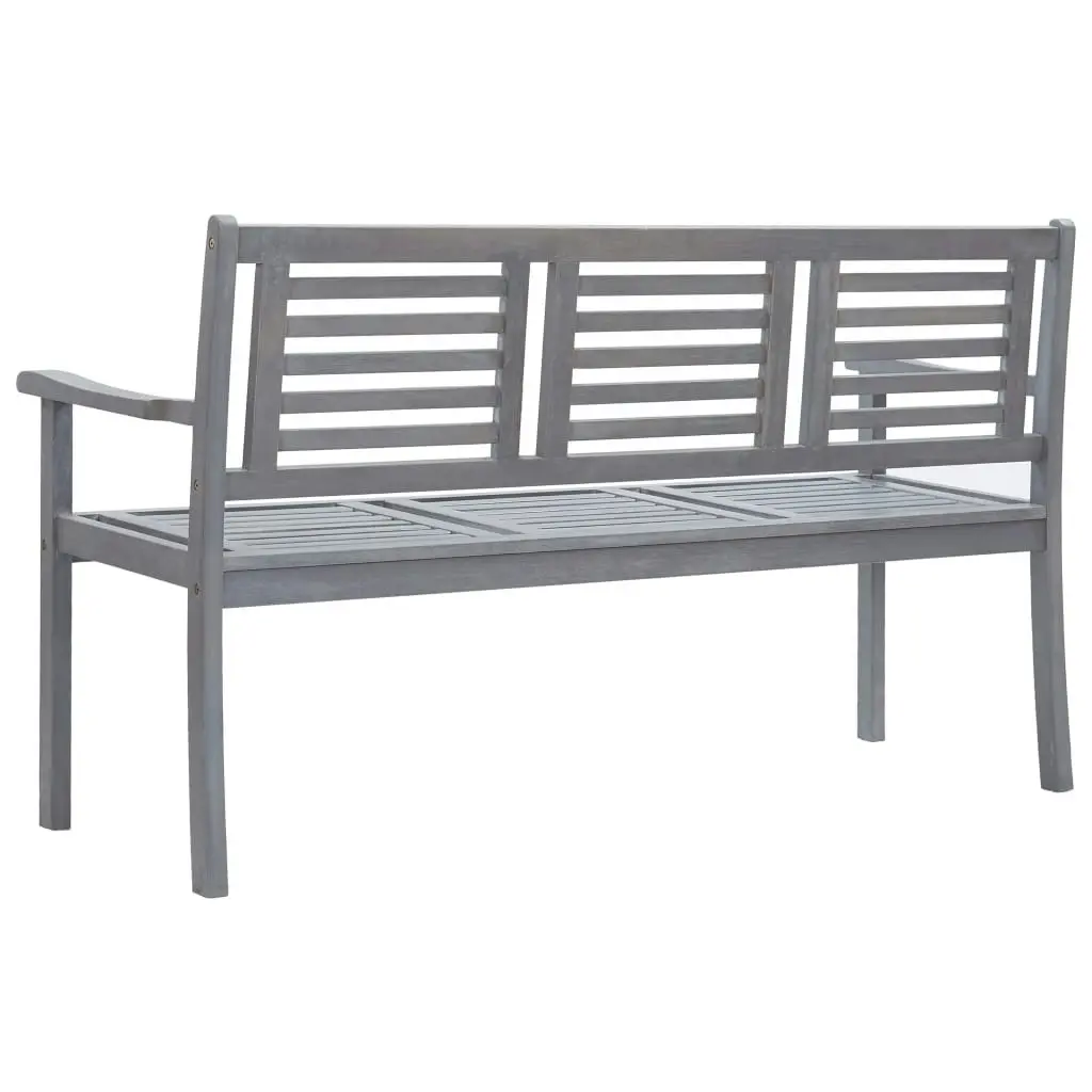 3-Seater Garden Bench with Cushion 150 cm Grey Eucalyptus Wood 3061050