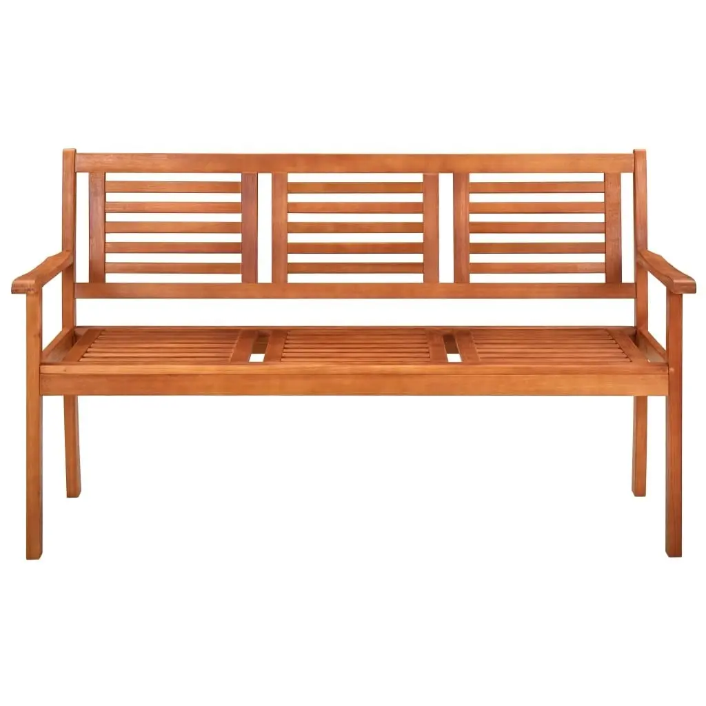 3-Seater Garden Bench with Cushion 150 cm Solid Eucalyptus Wood 3061013