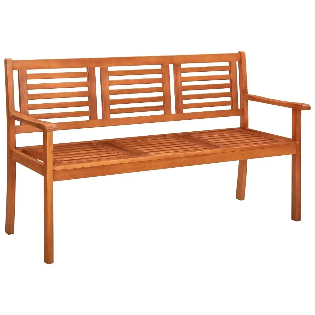 3-Seater Garden Bench with Cushion 150 cm Solid Eucalyptus Wood 3061013