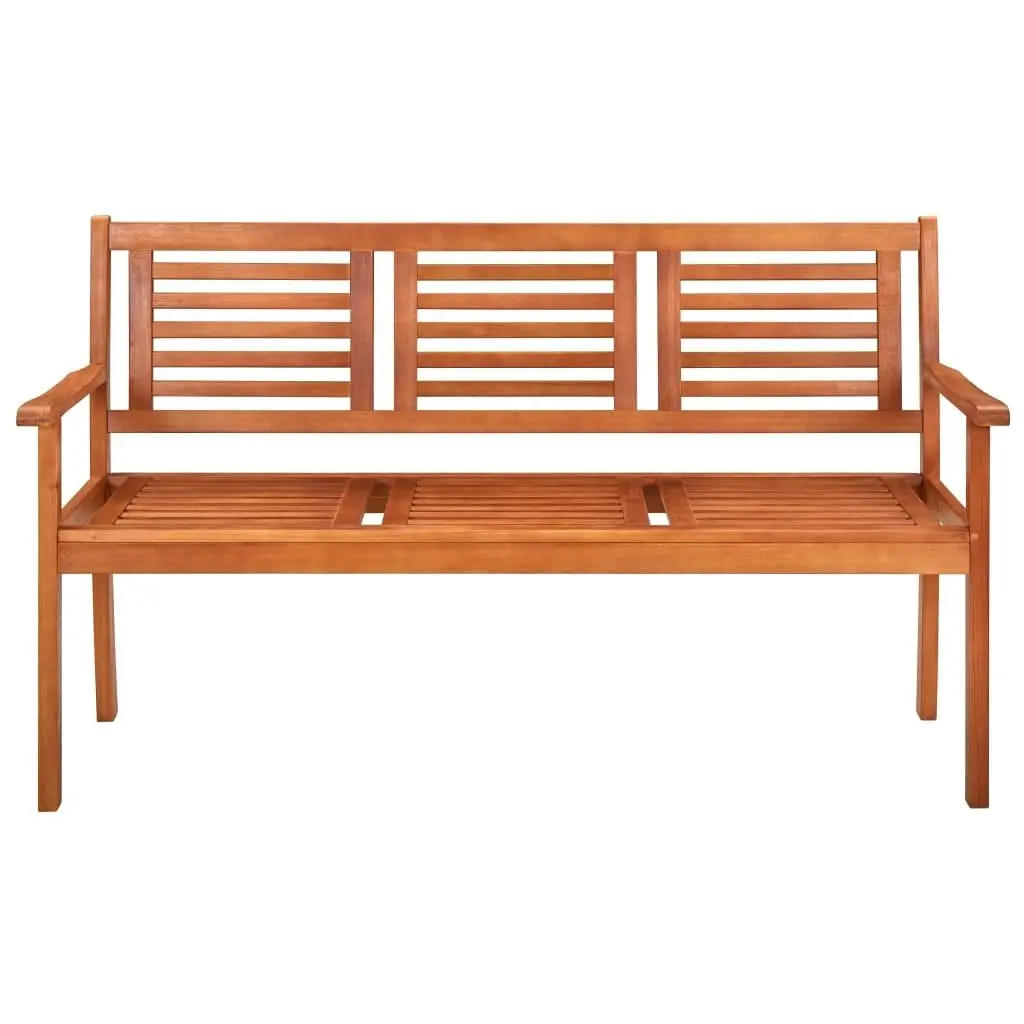 3-Seater Garden Bench with Cushion 150 cm Solid Eucalyptus Wood 3061017