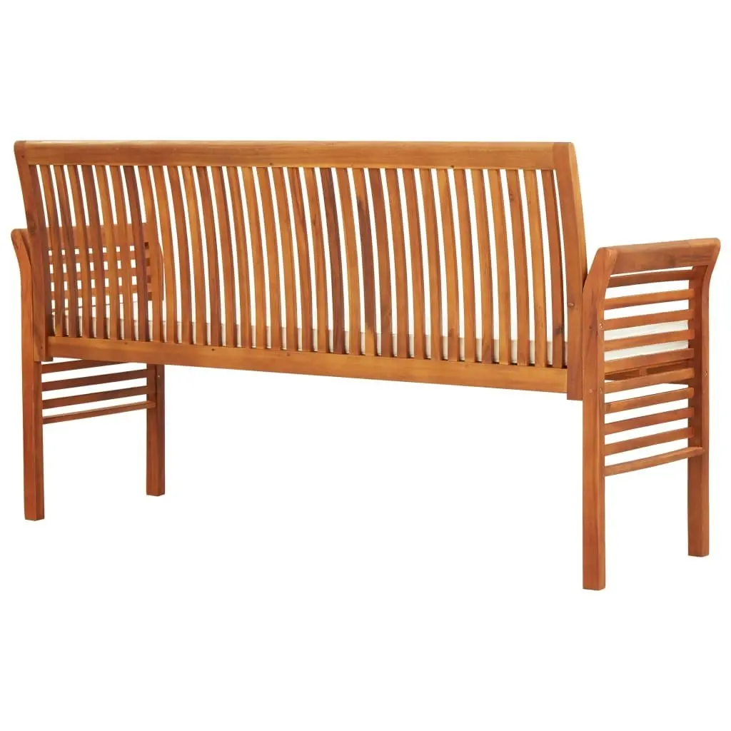 3-Seater Garden Bench with Cushion 150 cm Solid Acacia Wood 45968