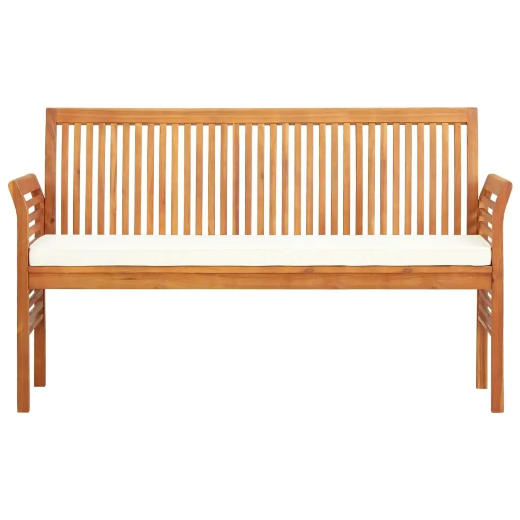 3-Seater Garden Bench with Cushion 150 cm Solid Acacia Wood 45968