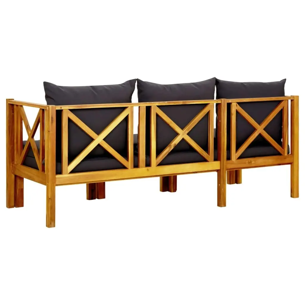 3-Seater Garden Bench with Cushions 179 cm Solid Acacia Wood 310310