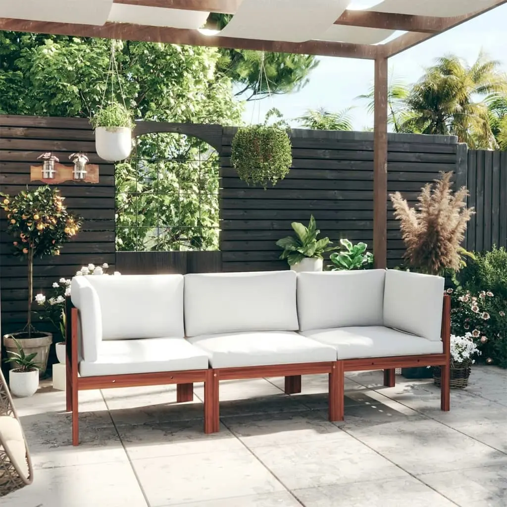 3-Seater Garden Sofa with Cushion Solid Acacia Wood 3057883