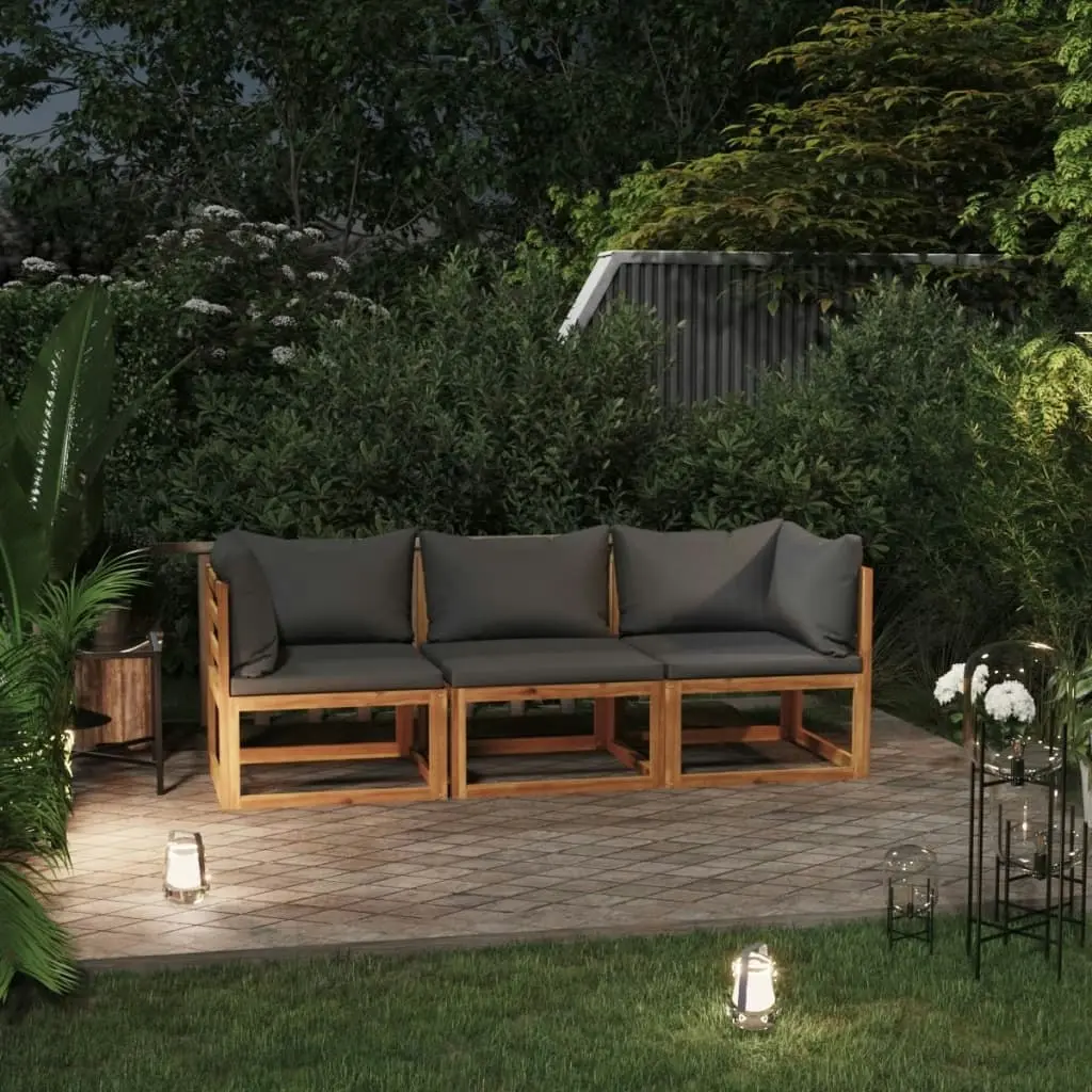 3-Seater Garden Sofa with Cushion Solid Acacia Wood 3057607