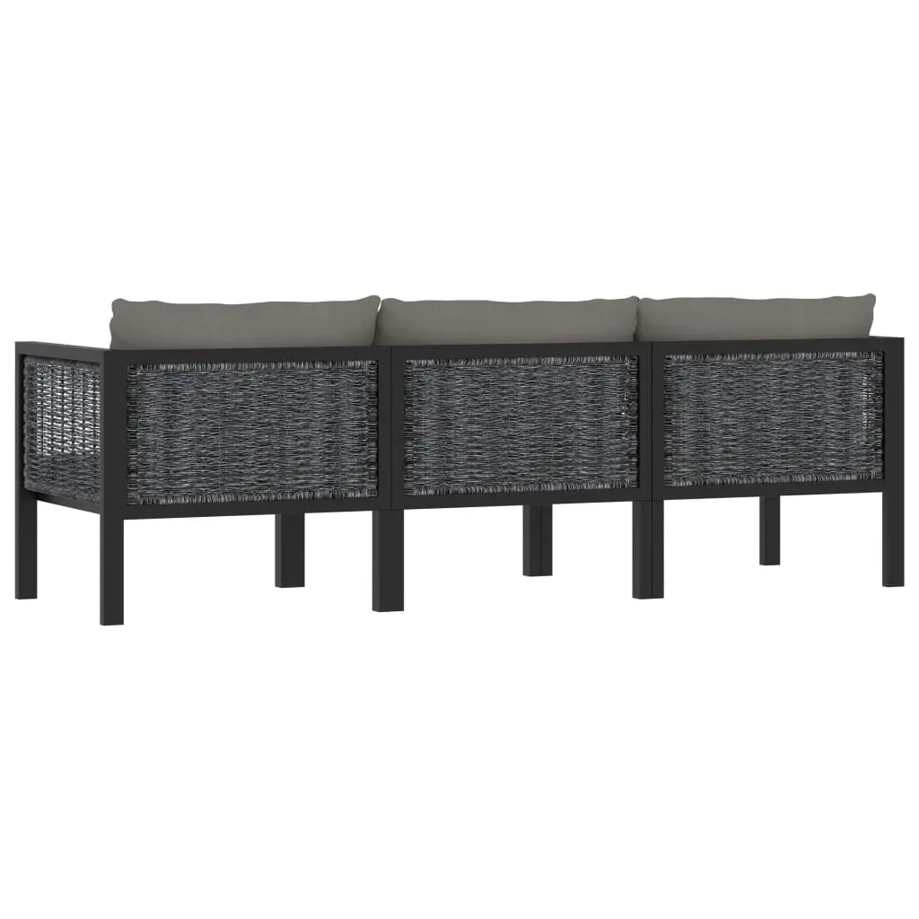 3-Seater Sofa with Cushions Anthracite Poly Rattan 49400