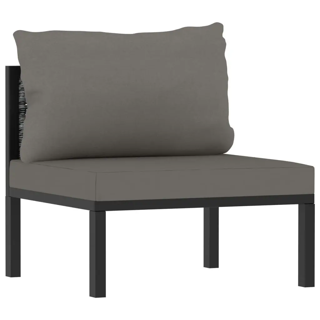 3-Seater Sofa with Cushions Anthracite Poly Rattan 49400