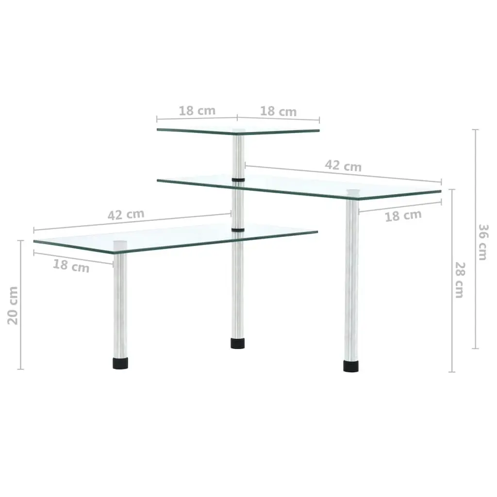 3-Tier Corner Kitchen Shelf Tempered Glass 249502