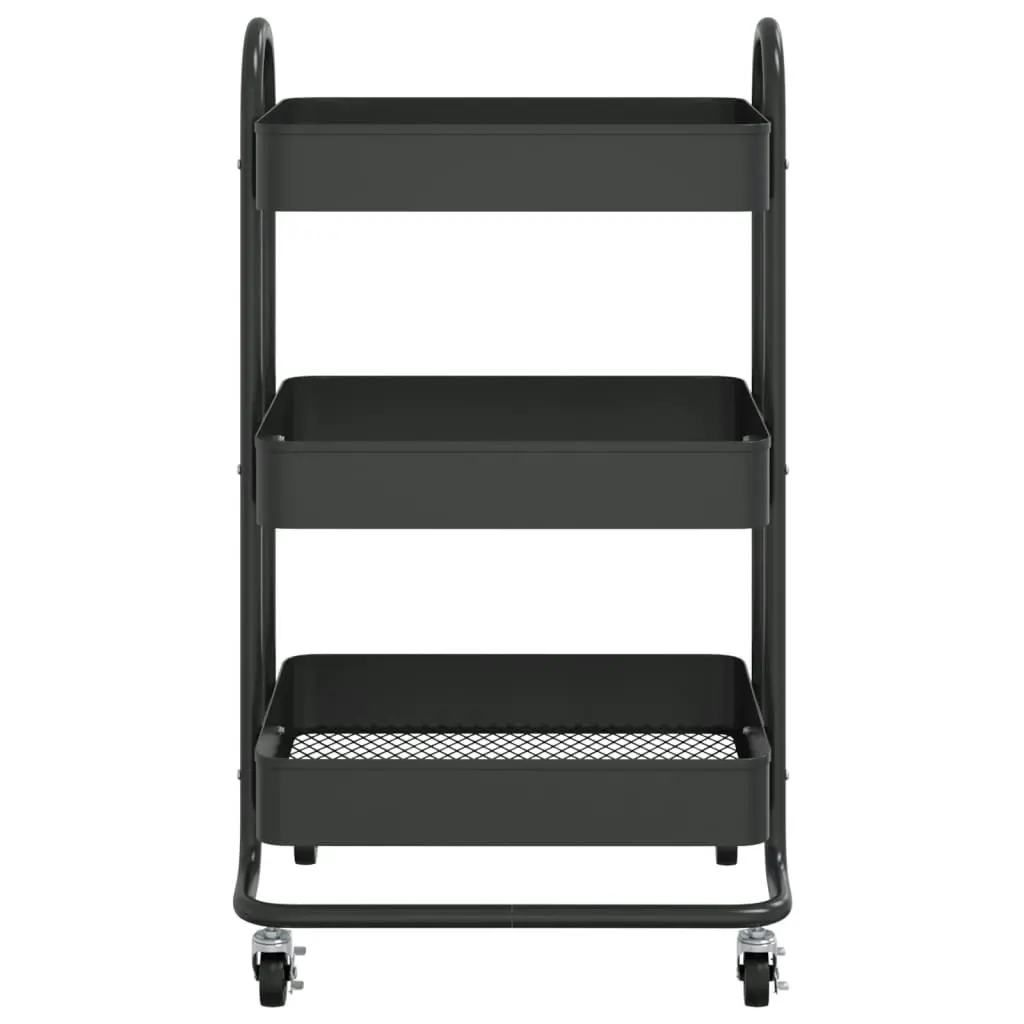 3-Tier Trolley Black 43x34x79 cm Steel 335865