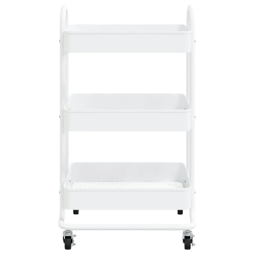 3-Tier Trolley White 43x34x79 cm Steel 335866