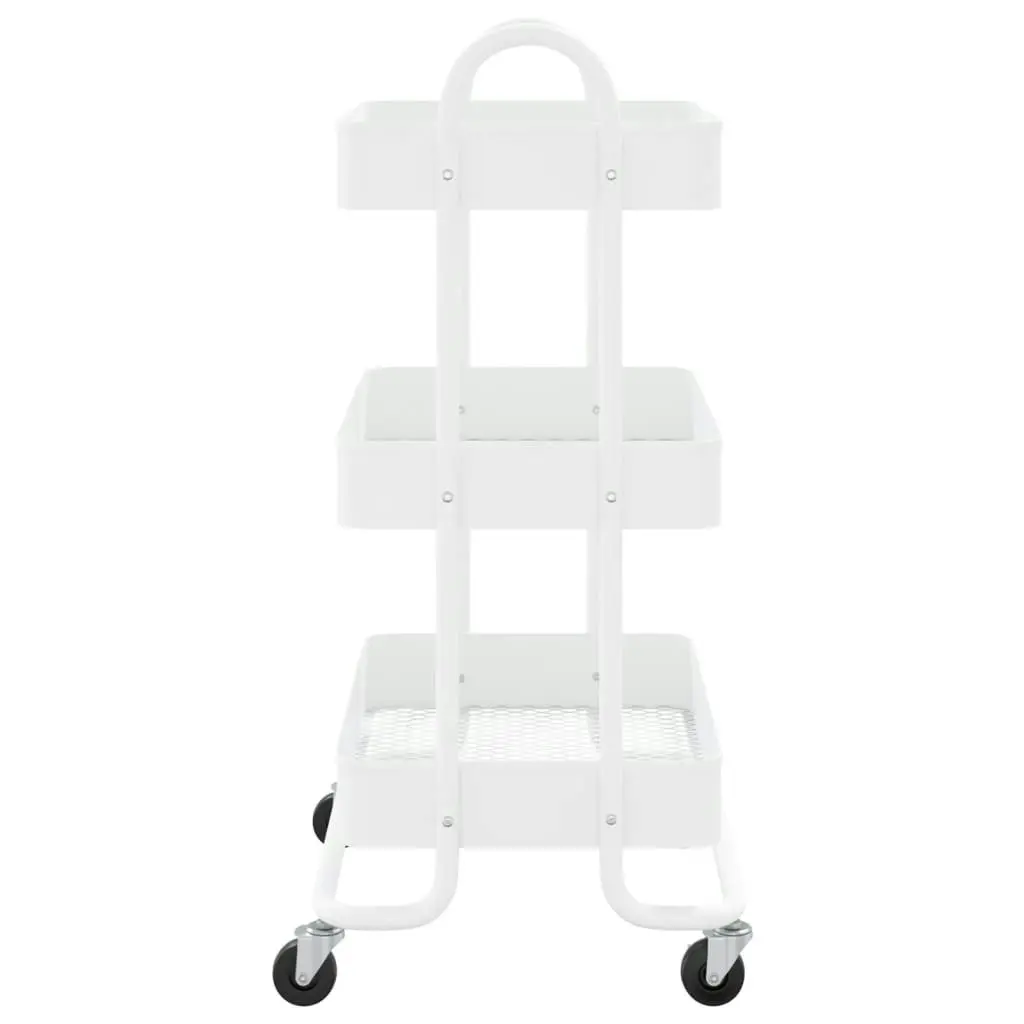 3-Tier Trolley White 43x34x79 cm Steel 335866