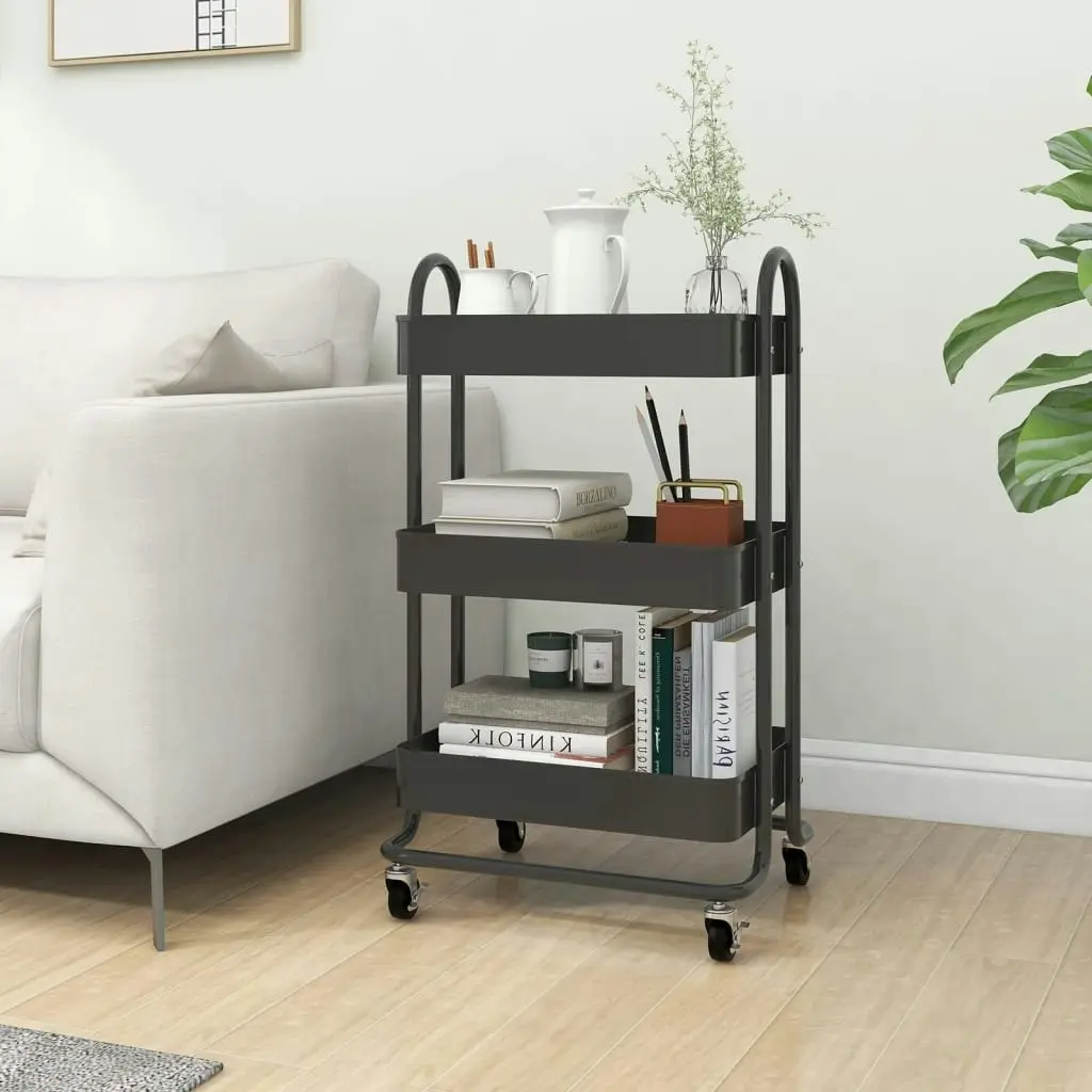 3-Tier Trolley Anthracite 43x34x79 cm Steel 335867