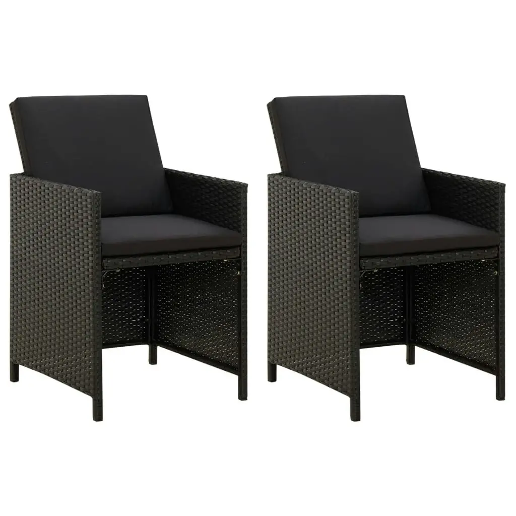 4 Piece Garden Chair and Stool Set Poly Rattan Black 316752