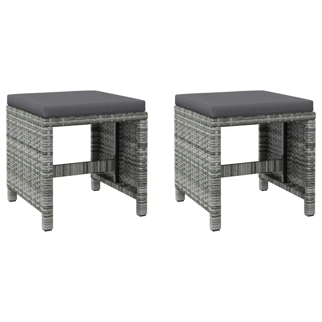 4 Piece Garden Chair and Stool Set Poly Rattan Grey 316753